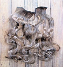 Hair Piece Extensions Elastic Band Secret Miracle Ring Brown with Highlights