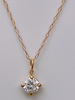 Nadri Round Cut CZ Pendant Necklace Goldtone, NWT $49