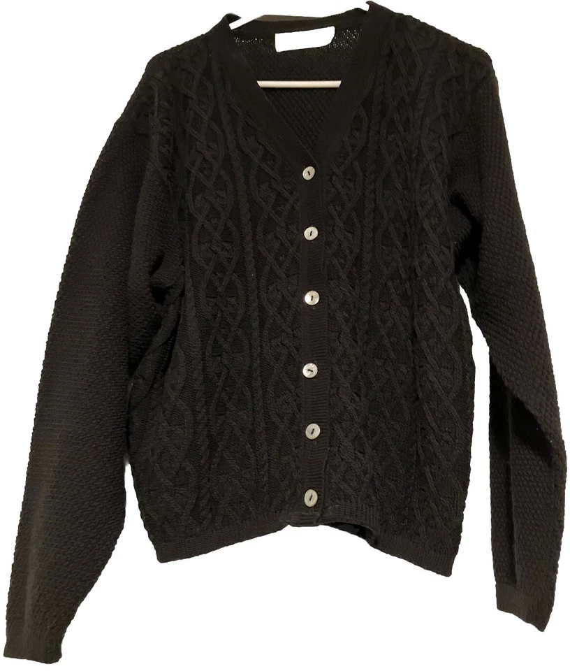 Women’s Vintage Norton McLaughton Black Cable Knit Sweater Size Large - Изображение 4 из 4