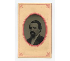 MAN W/ CRAZY GOATEE, TINTYPE STUDIO PORTRAIT 1/6 PLATE