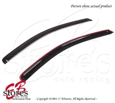 Black Tinted Out-Channel Vent Visor Deflector 2pcs For 2000-05 Toyota Echo Coupe