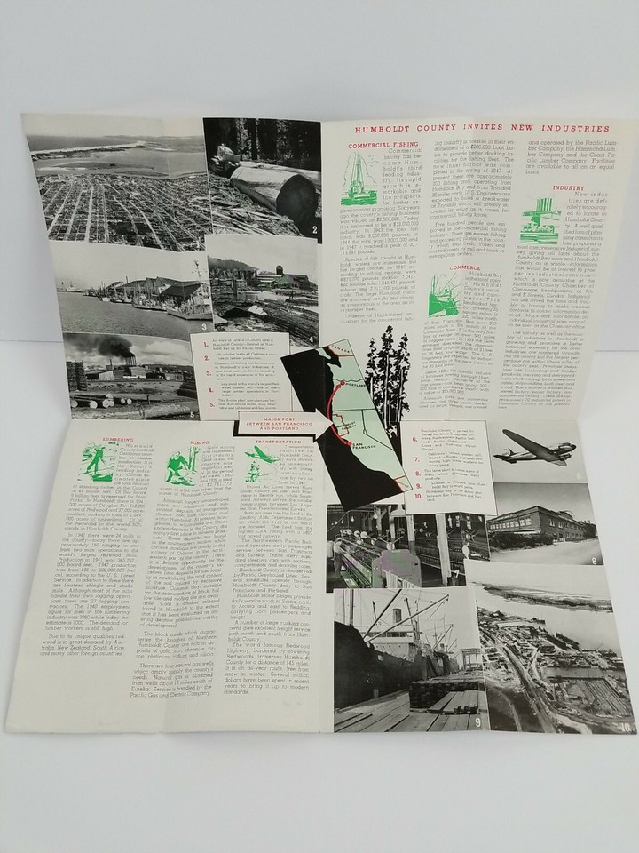 Vintage Travel Guide Brochure Resources of Humboldt County California