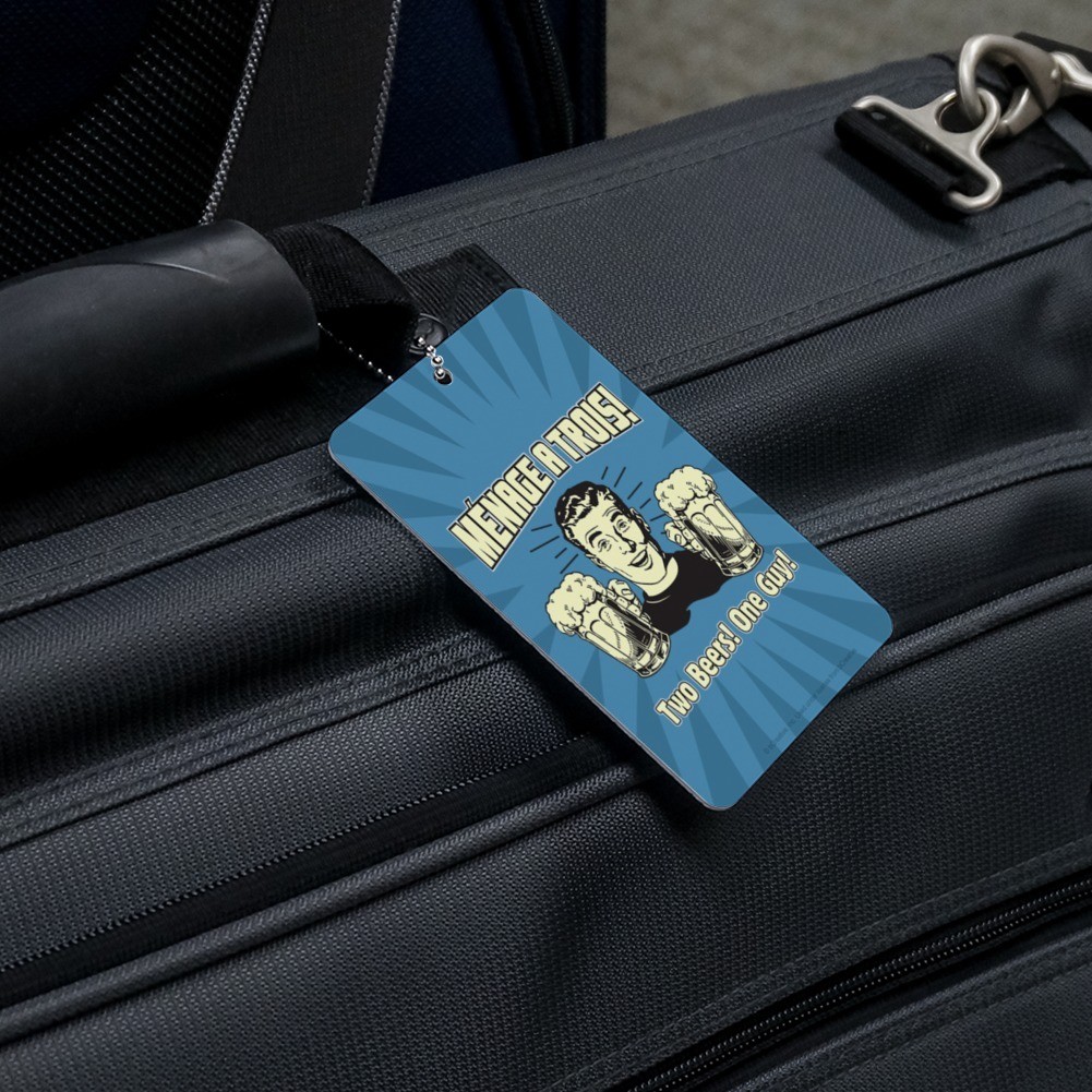 Menage A Trois Threesome Two Beers One Guy Funny Luggage Card CarryOn