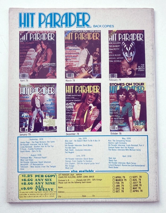 Hit Parader Magazine 1979 Foreigner-Keith-Kiss-Aerosmith-Clash-Rod-Outlaws - Image 2 of 4