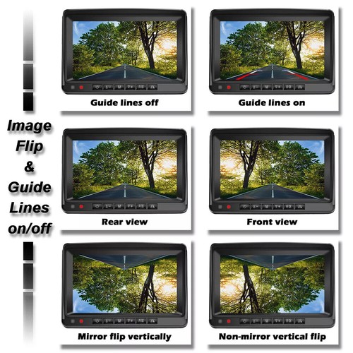 7'' 1080P HD Wireless Rear View DVR Quad Monitor Backup Camera For Truck RV CCD - Picture 9 of 18