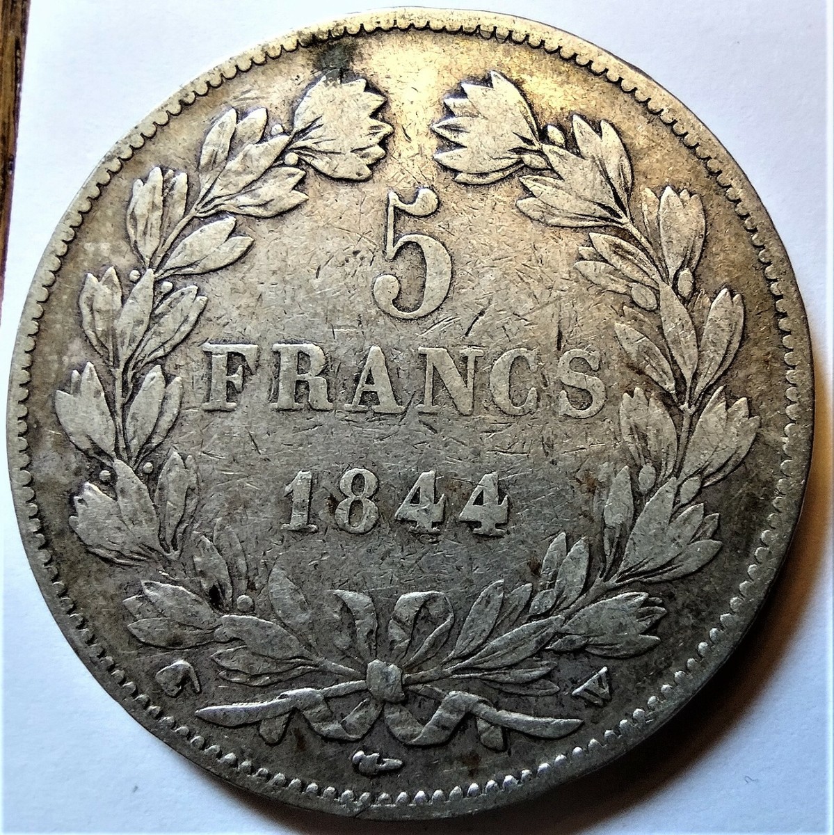 1844-W France 5 francs very fine silver coin - Louis