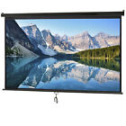 100" Projector Screen Manual Pull Down 16:9 Projection Home Theater Movie Black
