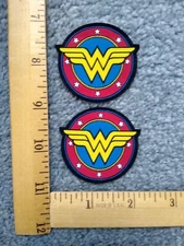LOT OF 2 THIN WONDER WOMAN SUPERHERO IRON ON PATCHES free shipping