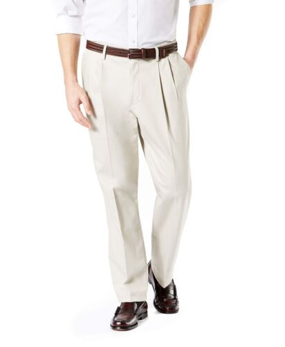 Dockers Signature 2.0 594110000 Pants Men's Beige Pleated Classic-Fit MCWW34 - Picture 6 of 10