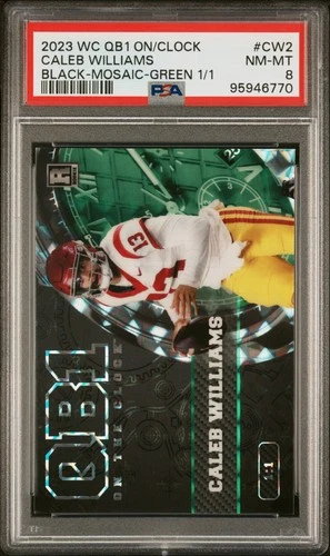 2023 WILD CARD QB1 ON THE CLOCK #CW2 CALEB WILLIAMS 1/1 PSA 8