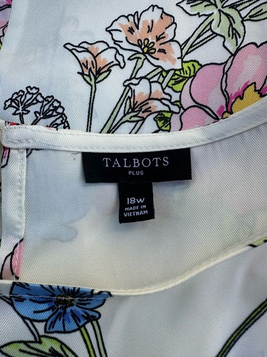 TALBOTS Womens Lightweight Polyester Top Floral Front Tie Side Multicolor W18 - Picture 6 of 7