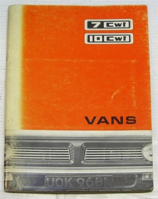 AUSTIN MORRIS 7 & 10 cwt Van Commercial Owners Handbook 1972 #AKD 8061