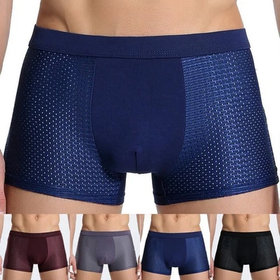 Boxer slip homme maille panneau respirant stretch grande taille XL 5XL - Photo 1/4