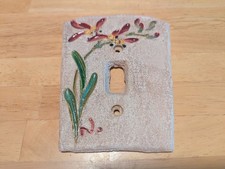 Hand Made Light Switch Plate Cover Hand Painted Flowers Clay Cover