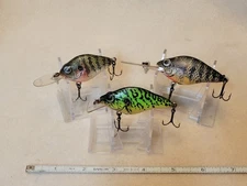 Vintage Natural Ike Fishing Lures Crankbaits Tackle Box Finds Lot of 3