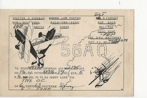 1936  VS6AO RAF Base Hong Kong  QSL radio postcard