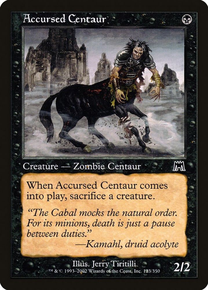 2002 Magic: The Gathering: Onslaught - Accursed Centaur (#123, C, Near Mint)