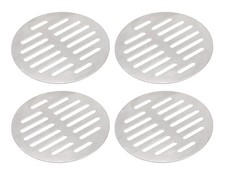 Stainless Steel Round Sink Floor Drain Strainer Cover 4.5 Inch Dia 4pcs