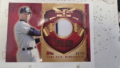 Derek Jeter Topps 1st Home Run Game Used Jersey Relic /99 New York Yankees HOF