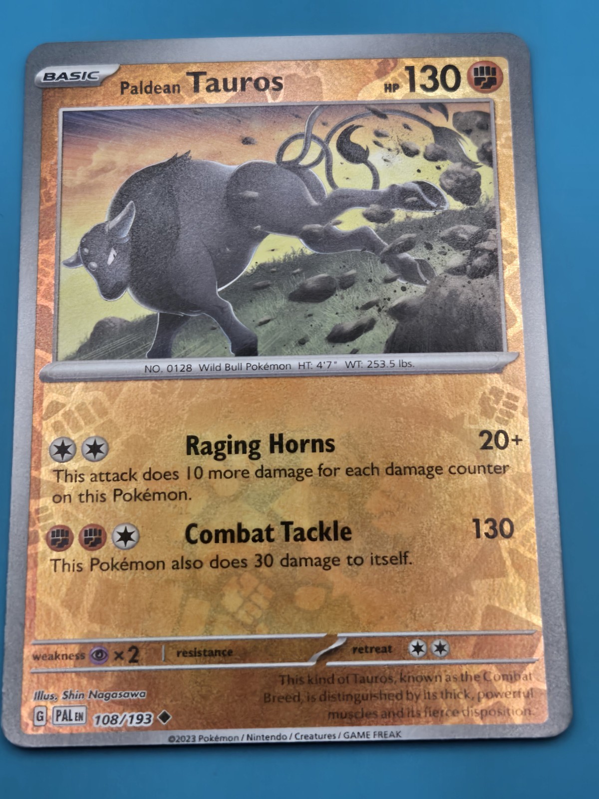 Paldean Tauros 108/193 Reverse Holo Uncommon Paldea Evolved Pokemon NM