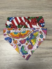 Lot Of 2 Medium Handmade Elastic Neck Dog Bandana