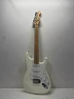 Squier Stratocaster Electric Guitar 6 String Maple Fretboard White For Parts