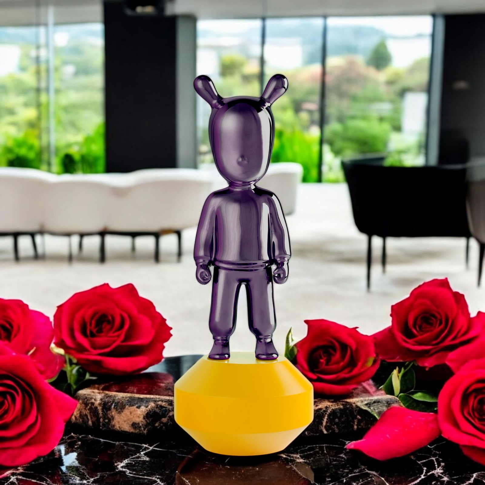 Lladro 01007746 The Guest Little Purple on Yellow Figurine Small Model 7746