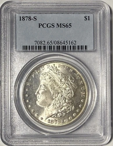 1878 S Morgan Silver Dollar $1 PCGS MS65 ‼️GEM UNC + FULL OF LUSTER‼️