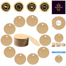 100 Pcs Round Earring Display Holder Cards - Elegant Khaki Kraft Organizers