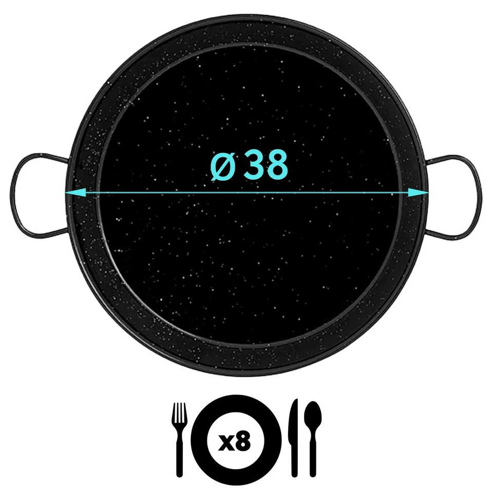 Emaillierte Paellapfanne Valencianische 38 cm Antihaftbeschichteter Emaillier... - Bild 4 von 4