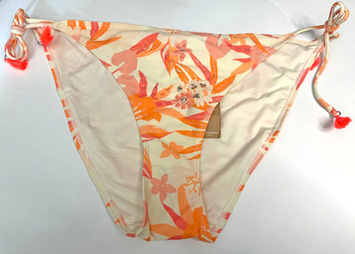 New! Accessorize UK18 cream/orange floral bikini bottoms with beads / tassel tie