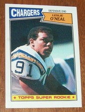 1987 Topps Super Rookie San Diego Chargers Leslie O'Neal Card-347. rookie card picture