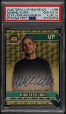 Marketplace image: 2025 SUPERFRACTOR 1/1 #MR MICHAEL RUBIN 1/1 PSA 10 AUTO 10