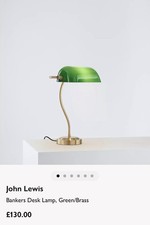 Brass Bankers Desk Lamp with Green Glass Shade