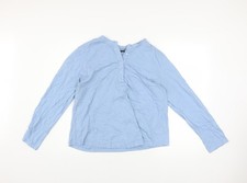 ASOS DESIGN Women Blue Maternity Cotton Henley Long Sleeve Top M