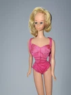 VINTAGE 1969 Dramatic Living Skipper Barbie's Little Sister Doll in pink bathing