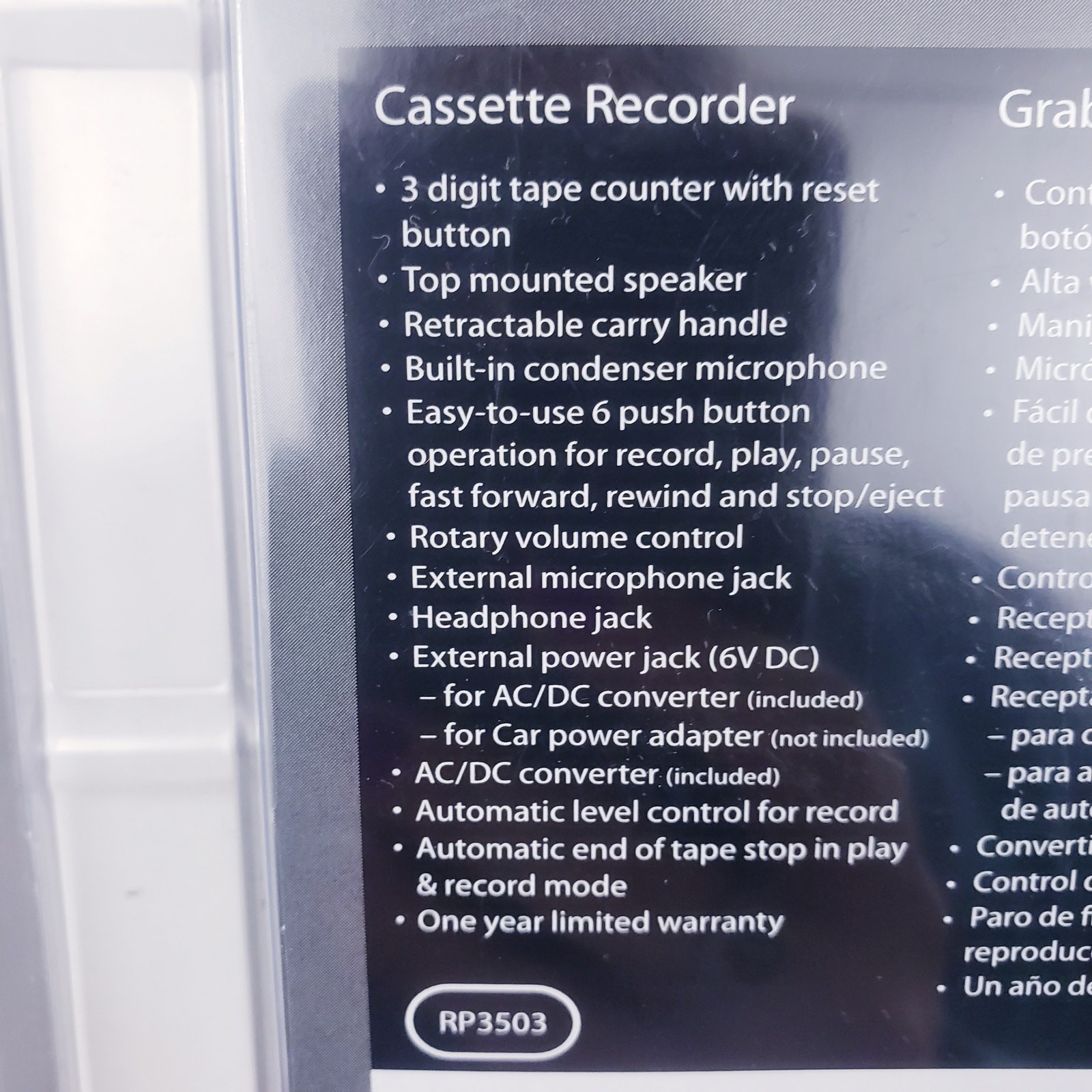 Vintage RCA Cassette Recorder RP3503 Stand up Mic & AC Adapter NOS NEW SEALED