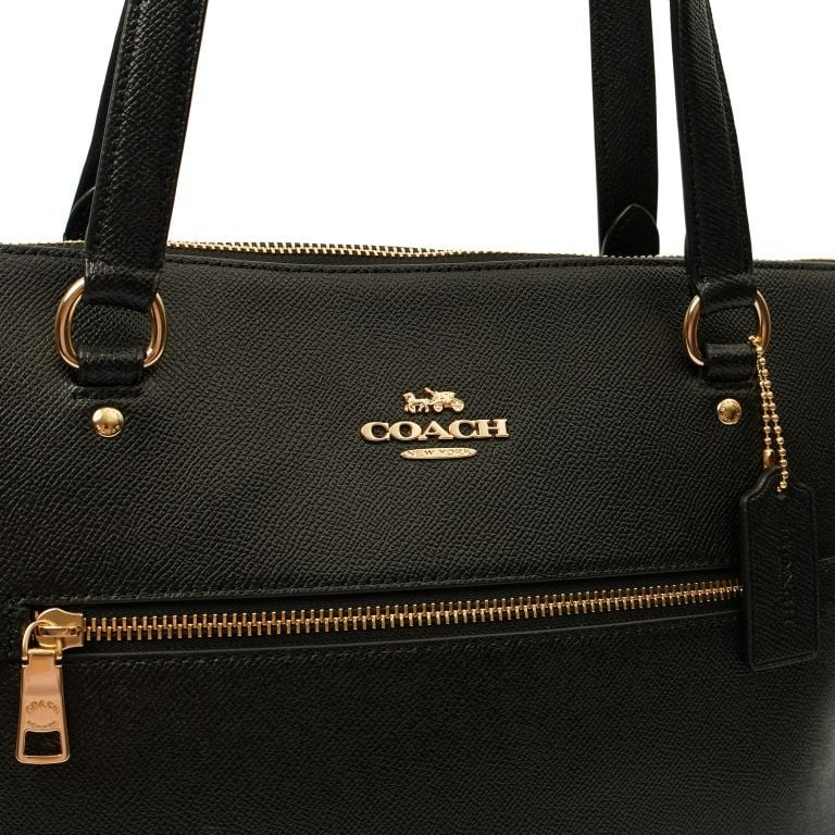🌞COACH NY GALLERY BLACK CROSSGRAIN LEATHER TOP ZIP LARGE SHOULDER