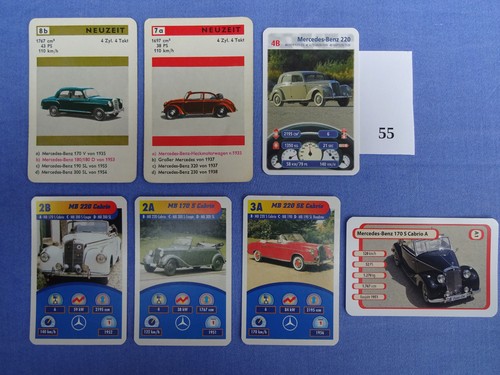 Mercedes  Heckmotor, 170,  180,  220, Einzelkarte,  Sammelkarte,  Auto  Quartett