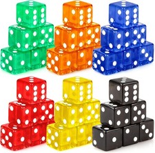 36 Pieces Casino Dice Set 19Mm Large Dice Game Acrylic 6 Sided Colored Dice Bulk