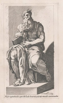 Michelangelo's Moses statue antiquity Antike Kupferstich Francois Perrier 1660