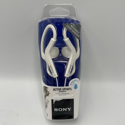 Sony Active Sports Headphones Secure Fit White MDR-AS200 Lightweight Loop Hanger