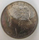 1889 One Dollar Silver Morgan Circulated Ungraded Rainbow US Coin