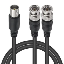 BNC Splitter Adapter Cable 1.5ft Dual BNC Male to Female Coax Cable 50 ohm 2 ...