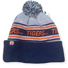 Top of the World Auburn Tigers Knit Pom Beanie Hat Gray Orange Navy NCAA