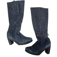 Arche x Achette Blue Nubuck Leather Knee High Boots Sz 36 US 5