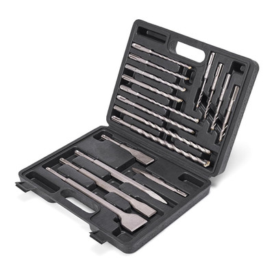 17Pcs SDS plus Rotary Hammer Drill Bits and Chisels Set with Storage Case, Carbi