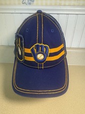 MLB Milwaukee Brewers New Era 39thirty Mesh Trucker Hat Cap Large/XL Good Cond