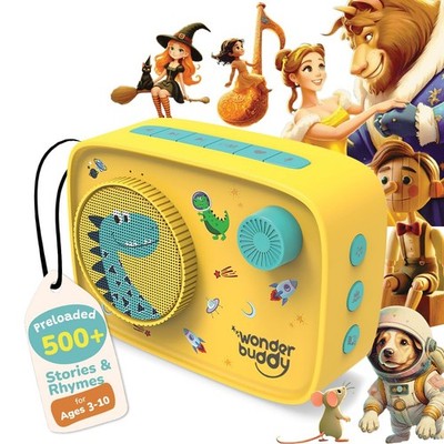 WonderBuddy Kids Story Box Audio Player, 500+ Preloaded Stories & Rhymes, Story