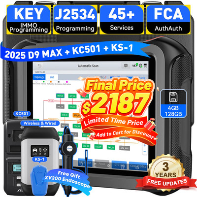 XTOOL D9 MAX KC501 KS-1 J2534 ECU Programming Diagnostic Tool Key Programmer
